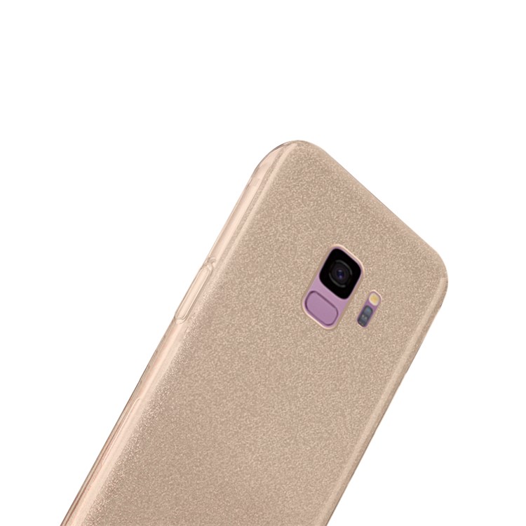 NXE Glittery Powder PC + TPU Hybrid Cover Shell for Samsung Galaxy S9 SM-G960 - Gold-3