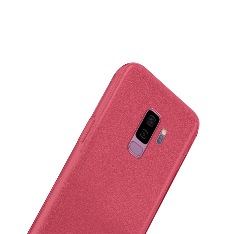 NXE Glittery Powder PC + TPU Hybrid Cover Case for Samsung Galaxy S9+ SM-G965 - Red-3