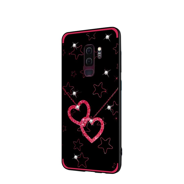 NXE Rhinestone Decor Pattern Bayer TPU Case for Samsung Galaxy S9+ SM-G965 - Heart and Star Pattern-3