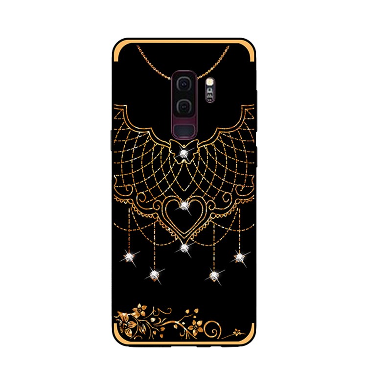 NXE Rhinestone Decor Pattern Bayer TPU Back Cover for Samsung Galaxy S9+ SM-G965 - Tribal Mesh Pattern-2