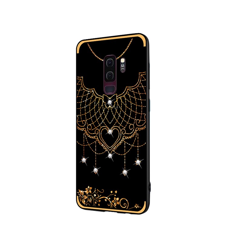 NXE Rhinestone Decor Pattern Bayer TPU Back Cover for Samsung Galaxy S9+ SM-G965 - Tribal Mesh Pattern-3