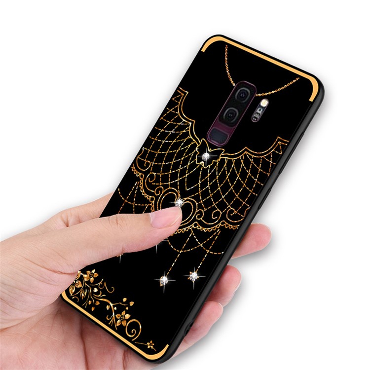 NXE Rhinestone Decor Pattern Bayer TPU Back Cover for Samsung Galaxy S9+ SM-G965 - Tribal Mesh Pattern-5