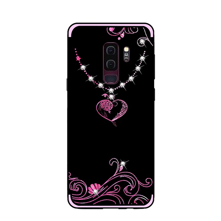 NXE Rhinestone Decor Pattern Bayer TPU Phone Shell for Samsung Galaxy S9+ SM-G965 - Heart Pattern-2
