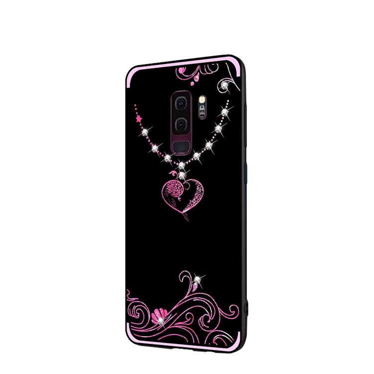 NXE Rhinestone Decor Pattern Bayer TPU Phone Shell for Samsung Galaxy S9+ SM-G965 - Heart Pattern-3