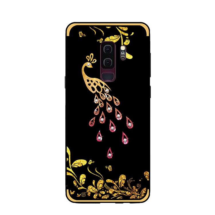 NXE Rhinestone Decor Pattern Bayer TPU Mobile Casing for Samsung Galaxy S9+ SM-G965 - Phoenix Pattern-2