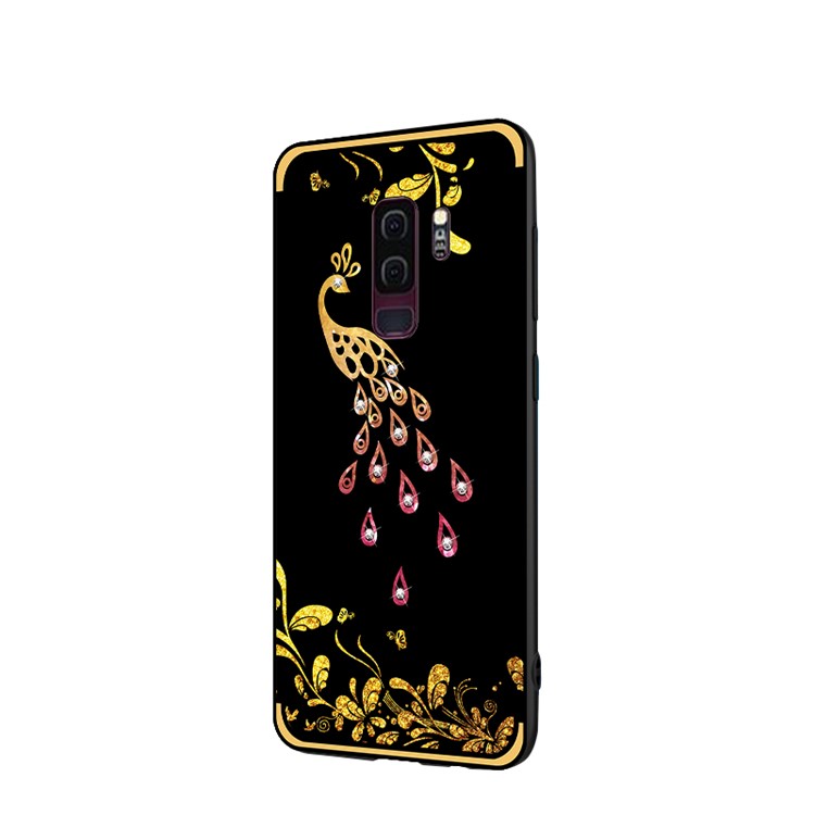 NXE Rhinestone Decor Pattern Bayer TPU Mobile Casing for Samsung Galaxy S9+ SM-G965 - Phoenix Pattern-3