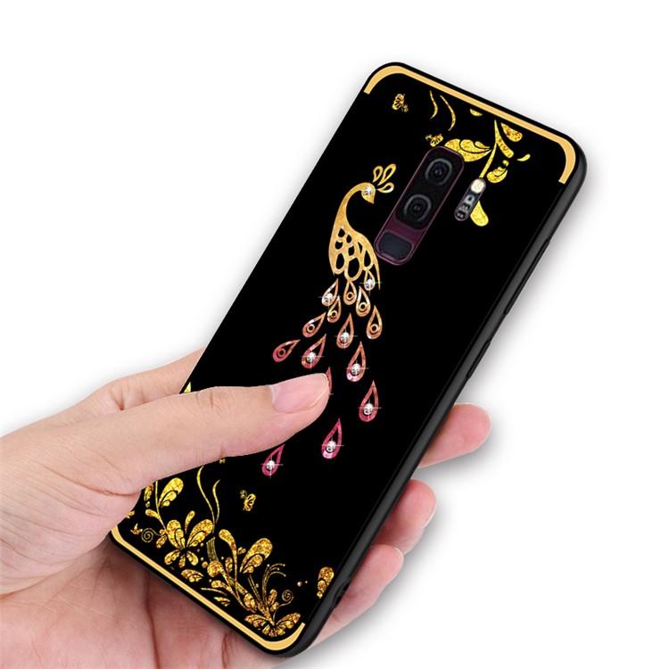 NXE Rhinestone Decor Pattern Bayer TPU Mobile Casing for Samsung Galaxy S9+ SM-G965 - Phoenix Pattern-5