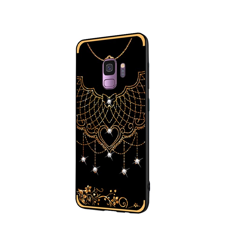 NXE Pattern Printing Rhinestone Decor Bayer TPU Phone Casing for Samsung Galaxy S9 SM-G960 - Tribal Mesh Pattern-3