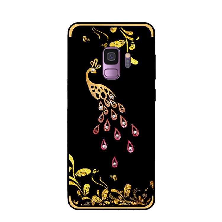NXE Pattern Printing Rhinestone Decor Bayer TPU Shell for Samsung Galaxy S9 SM-G960 - Phoenix Pattern-2