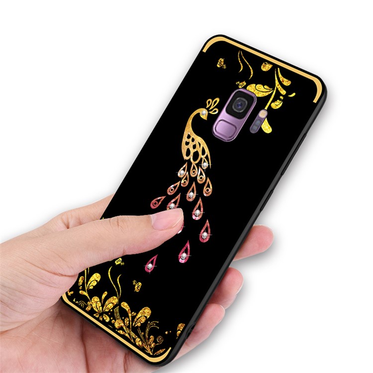 NXE Pattern Printing Rhinestone Decor Bayer TPU Shell for Samsung Galaxy S9 SM-G960 - Phoenix Pattern-5