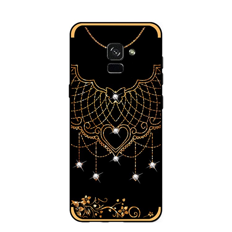 El Rhinestone De La Impresión Del Modelo De NXE Adornó La Cáscara Suave De TPU Para La Galaxia De Samsung A8 + (2018) - Red De Encaje-2