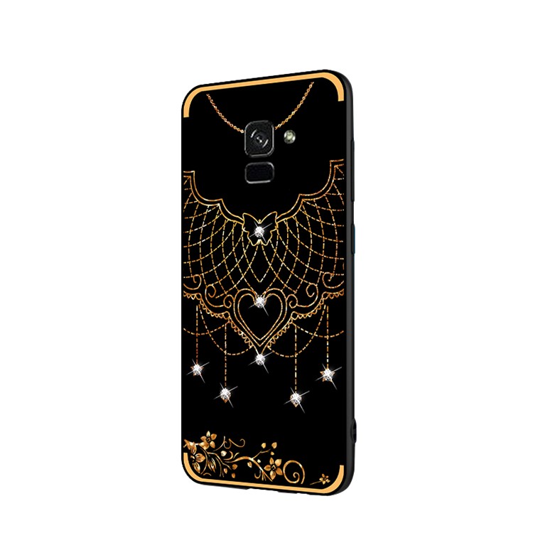 El Rhinestone De La Impresión Del Modelo De NXE Adornó La Cáscara Suave De TPU Para La Galaxia De Samsung A8 + (2018) - Red De Encaje-4