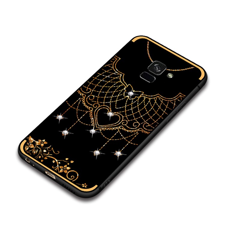 El Rhinestone De La Impresión Del Modelo De NXE Adornó La Cáscara Suave De TPU Para La Galaxia De Samsung A8 + (2018) - Red De Encaje-5