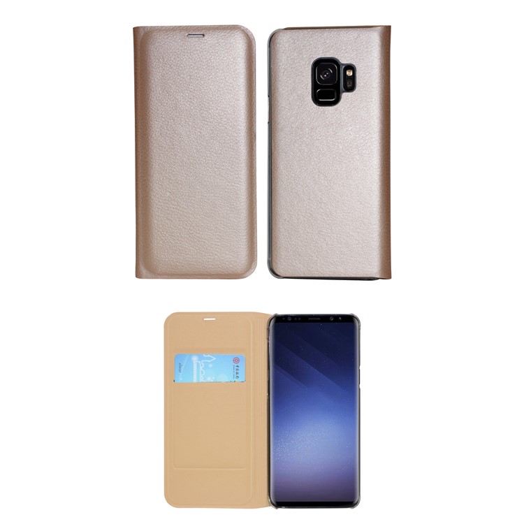 Flip PU Leather Mobile Cover with Card Slot for Samsung Galaxy S9 G960 - Gold-2