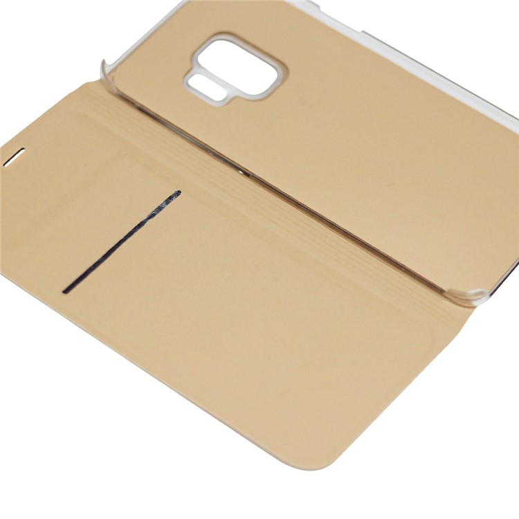Flip PU Leather Mobile Cover with Card Slot for Samsung Galaxy S9 G960 - Gold-3