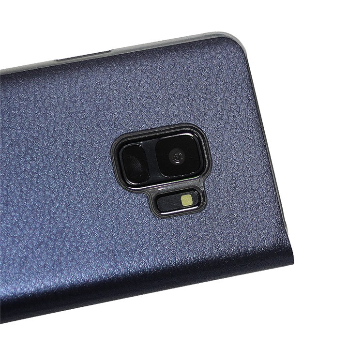 Flip PU Leather Protector Case with Card Holder for Samsung Galaxy S9 G960 - Dark Blue-5