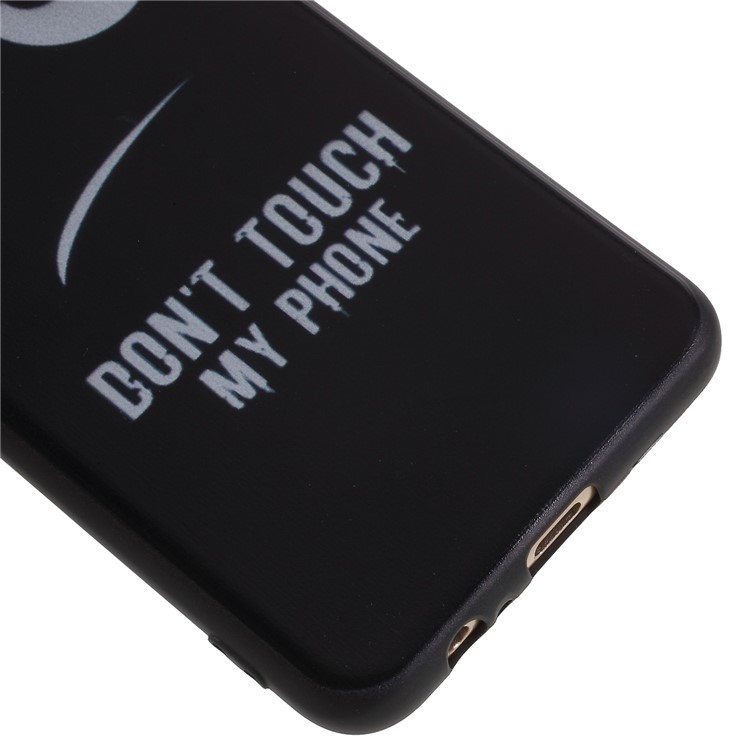 Pattern Printing TPU Jelly Case for Samsung Galaxy A8 (2018) with Wrist Strap - Do Not Touch My Phone-5