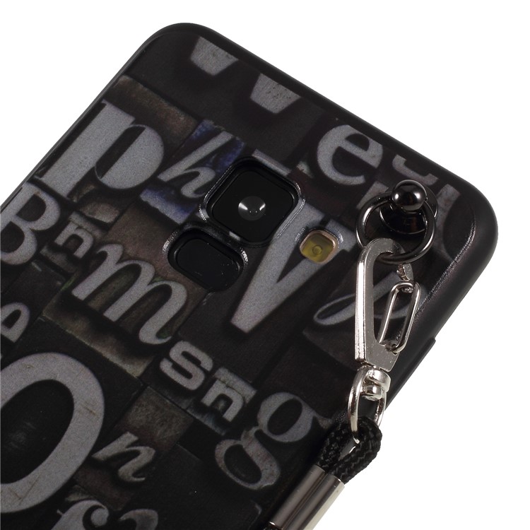 Pattern Printing TPU Gel Cover for Samsung Galaxy A8 (2018) with Lanyard - Characters-3