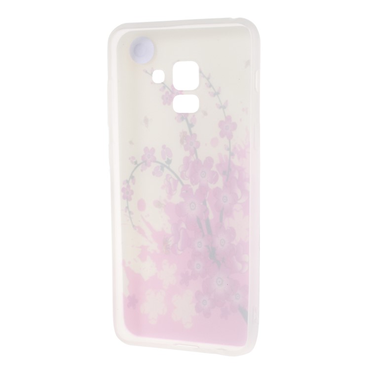 Pattern Printing TPU Cell Phone Cover for Samsung Galaxy A8 (2018) with Lanyard - Plum Blossom-6