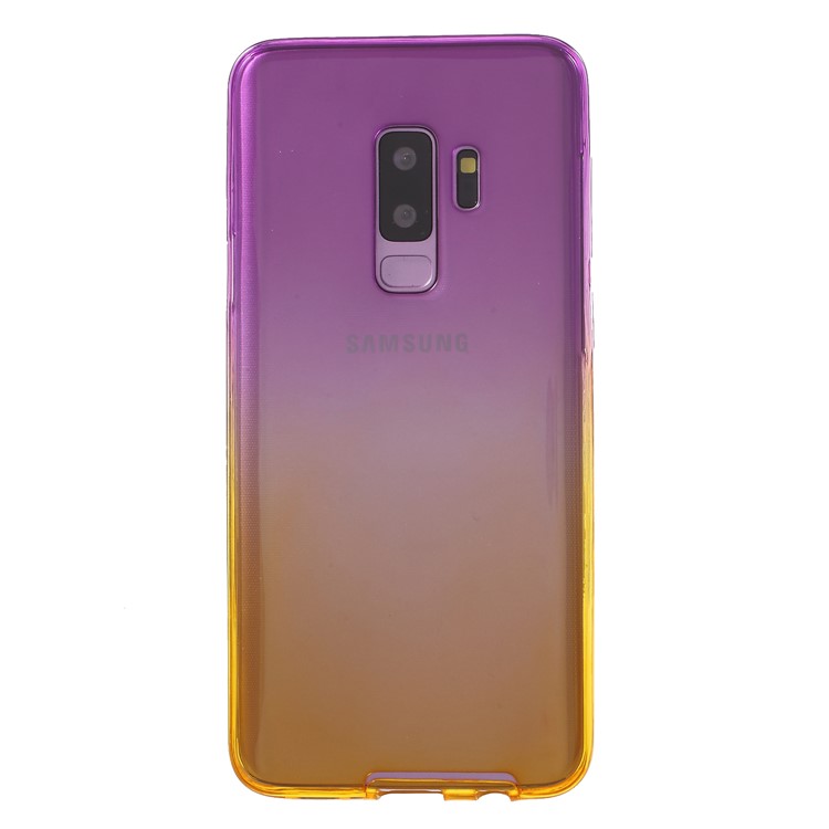 Gradient Color Touchable Front + Back TPU Mobile Phone Case for Samsung Galaxy S9 Plus G965 - Purple / Yellow-2