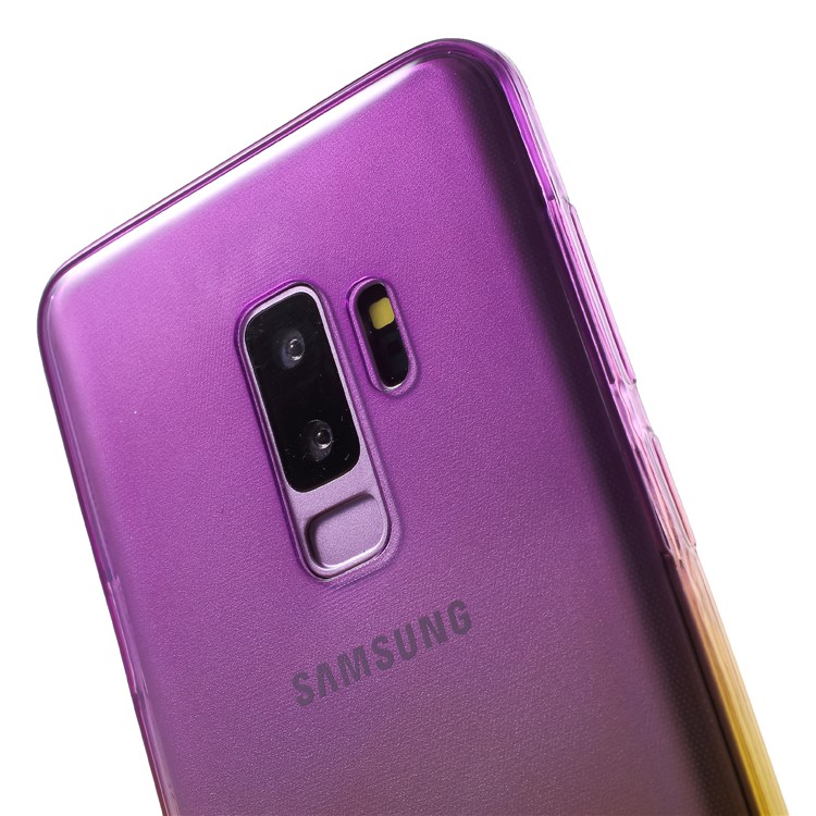 Gradient Color Touchable Front + Back TPU Mobile Phone Case for Samsung Galaxy S9 Plus G965 - Purple / Yellow-4
