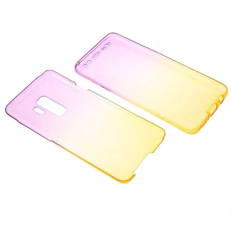 Gradient Color Touchable Front + Back TPU Mobile Phone Case for Samsung Galaxy S9 Plus G965 - Purple / Yellow-7