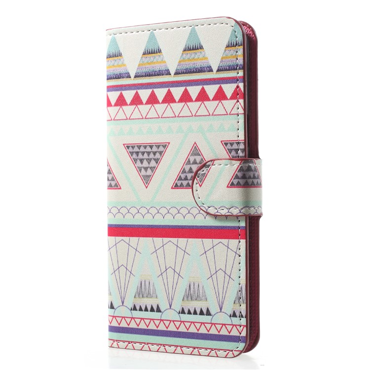 Water Transfer Printing Wallet Leather Cover for Samsung Galaxy S9 G960 - Tribal Triangle-3