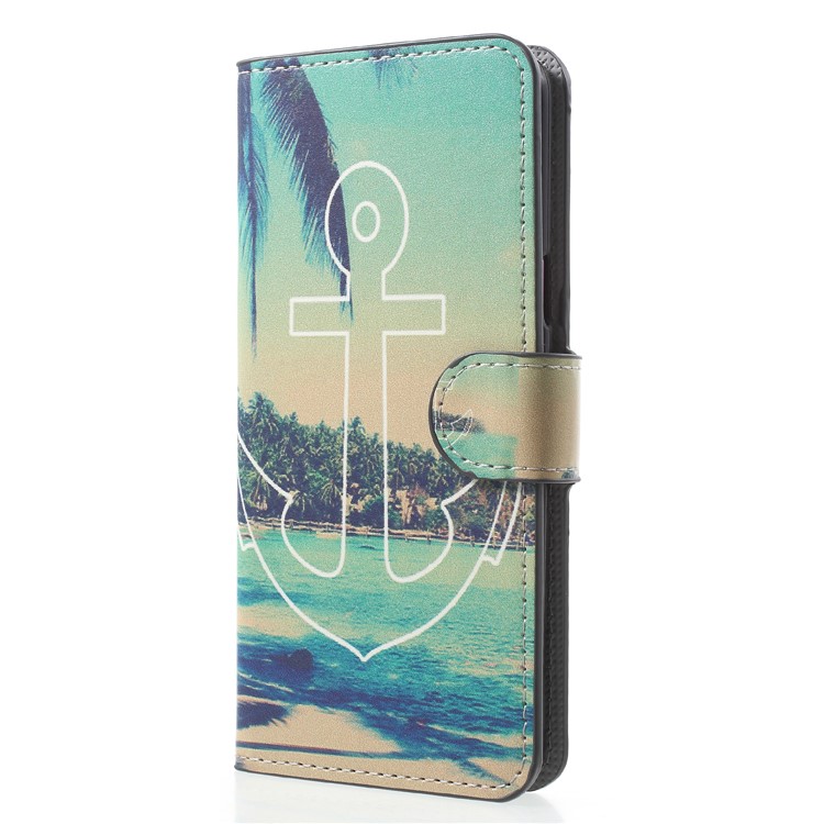 Water Transfer Printing Wallet Leather Phone Case for Samsung Galaxy S9 G960 - Anchor and Sea-3