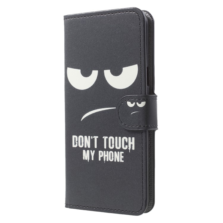 Water Transfer Printing PU Leather Mobile Shell for Samsung Galaxy S9 G960 - Don't Touch My Phone-3