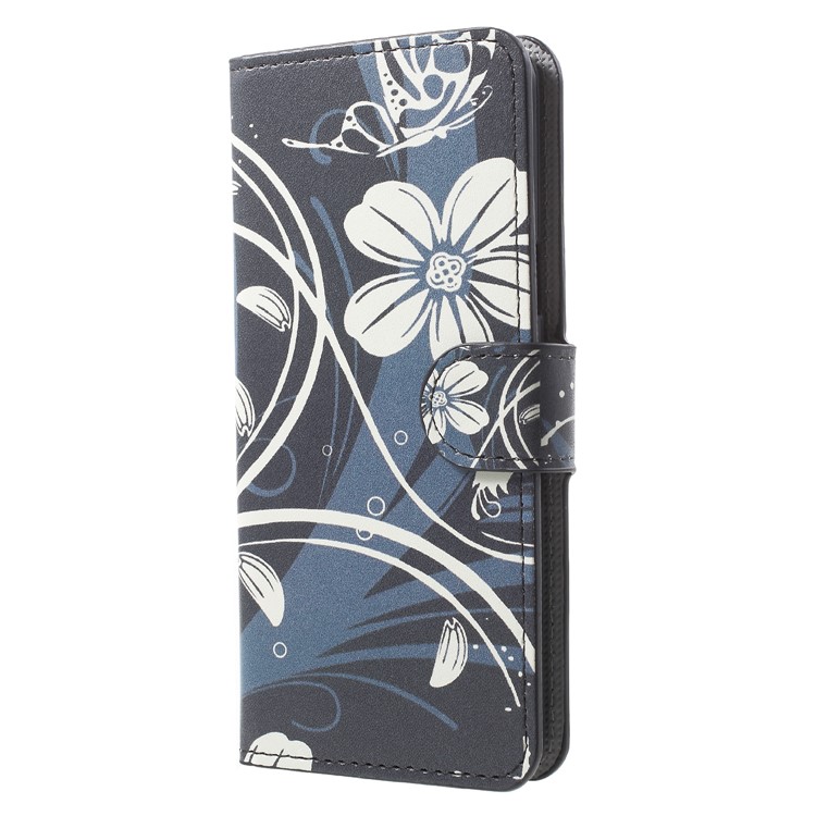 Water Transfer Printing Stand Leather Mobile Casing for Samsung Galaxy S9 G960 - Pretty Flower-3