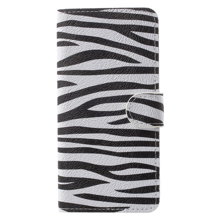 Water Transfer Printing Wallet Leather Cellphone Case for Samsung Galaxy S9 G960 - Zebra Stripes-1