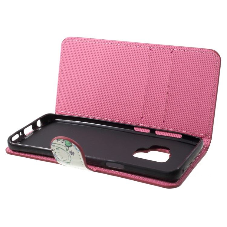 Water Transfer Printing Wallet Leather Magnetic Case for Samsung Galaxy S9 G960 - Butterfly and Circle-6