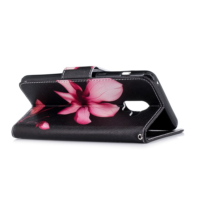 Pattern Printing PU Leather Stand Cell Phone Cover for Samsung Galaxy A8 Plus (2018) - Flower Pattern-4