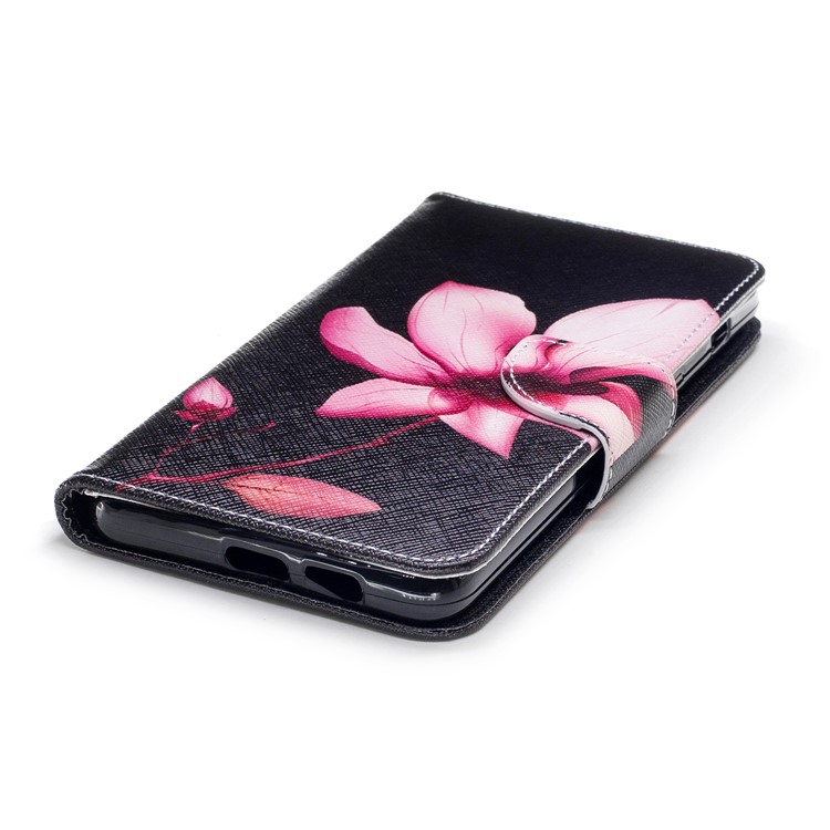 Pattern Printing PU Leather Stand Cell Phone Cover for Samsung Galaxy A8 Plus (2018) - Flower Pattern-6