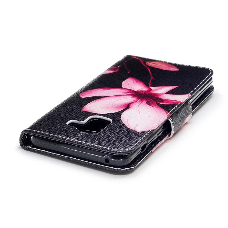 Pattern Printing PU Leather Stand Cell Phone Cover for Samsung Galaxy A8 Plus (2018) - Flower Pattern-7