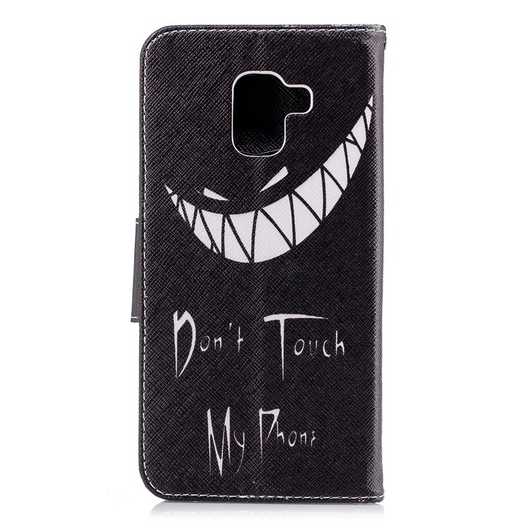 Patterned PU Leather Wallet Phone Case for Samsung Galaxy A8 Plus (2018) - Do Not Touch My Phone-3