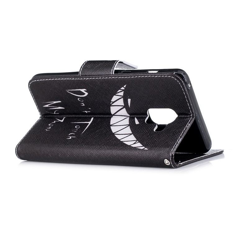 Patterned PU Leather Wallet Phone Case for Samsung Galaxy A8 Plus (2018) - Do Not Touch My Phone-4