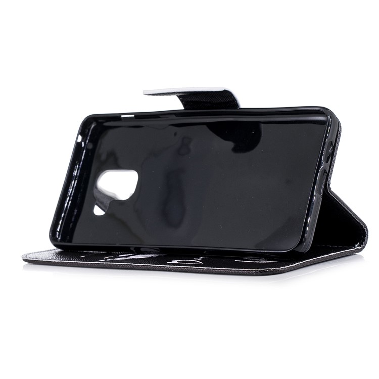 Patterned PU Leather Wallet Phone Case for Samsung Galaxy A8 Plus (2018) - Do Not Touch My Phone-5