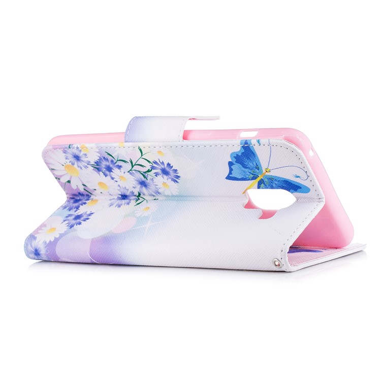 Patterned PU Leather Stand Cell Phone Cover for Samsung Galaxy A8+ (2018) - Butterfly and Daisy-4