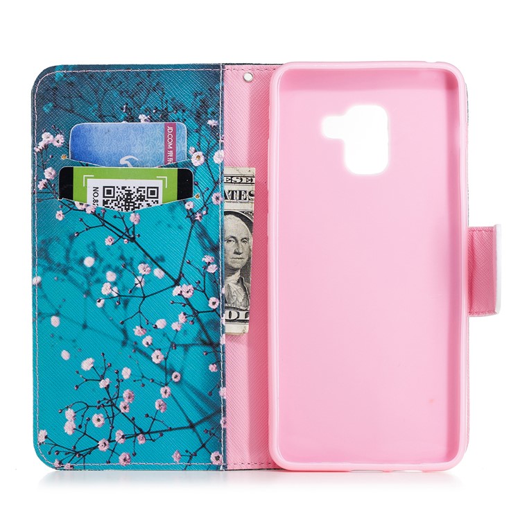 Patterned PU Leather Wallet Mobile Phone Case for Samsung Galaxy A8+ (2018) - Wintersweet-8
