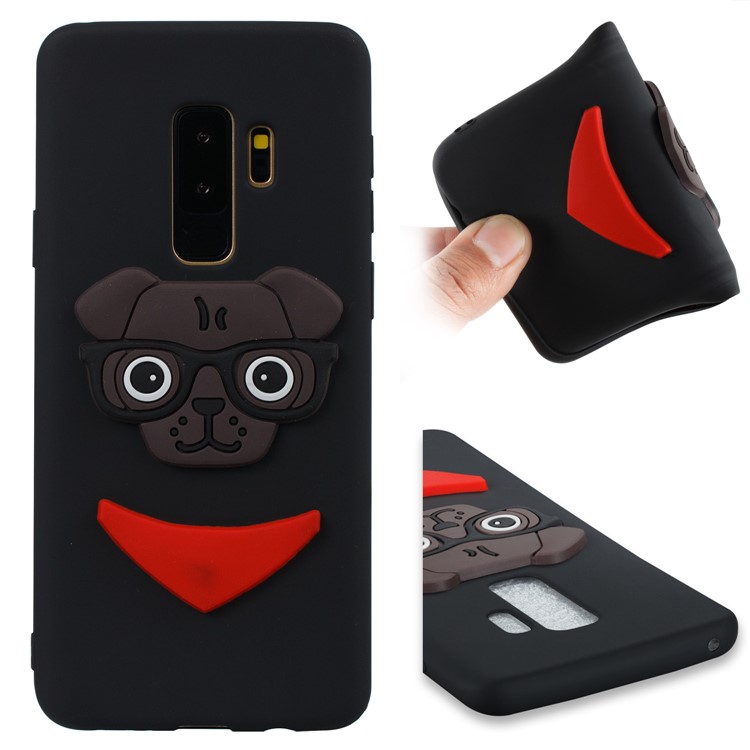 Lovely 3D Dog Pattern TPU Case for Samsung Galaxy S9+ SM-G965 - Black-1