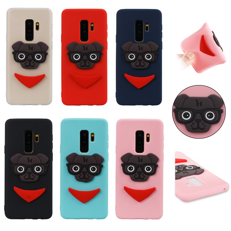 Lovely 3D Dog Pattern TPU Case for Samsung Galaxy S9+ SM-G965 - Black-7