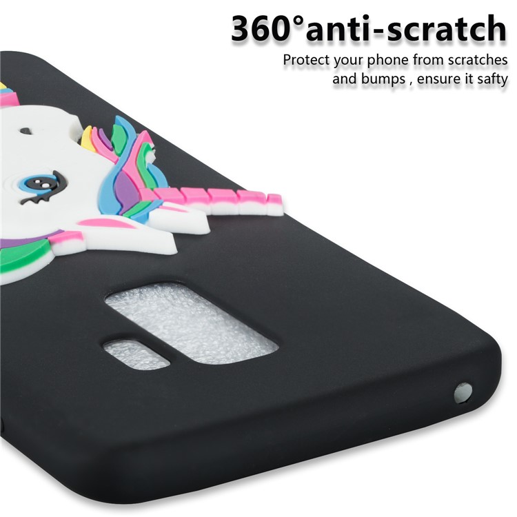 Cute 3D Unicorns TPU Soft Phone Case for Samsung Galaxy S9 Plus SM-G965 - Black-2