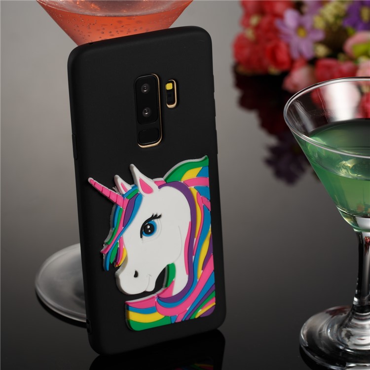 Cute 3D Unicorns TPU Soft Phone Case for Samsung Galaxy S9 Plus SM-G965 - Black-4