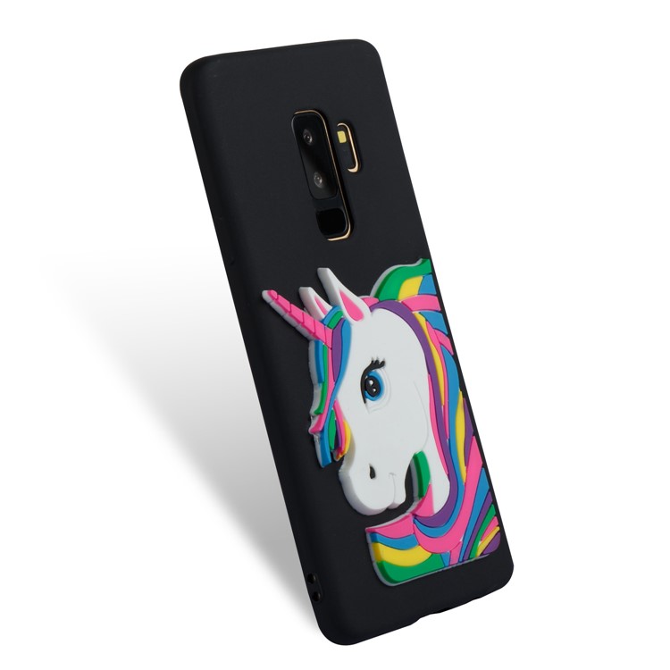 Cute 3D Unicorns TPU Soft Phone Case for Samsung Galaxy S9 Plus SM-G965 - Black-6