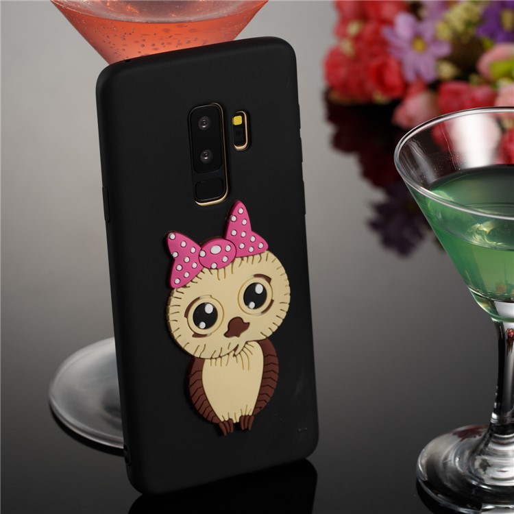 Cute 3D Female Owl Pattern TPU Soft Phone Case for Samsung Galaxy S9 Plus SM-G965 - Black-2