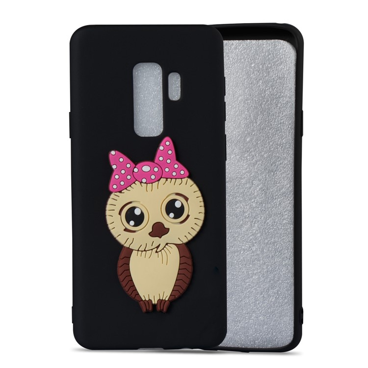 Cute 3D Female Owl Pattern TPU Soft Phone Case for Samsung Galaxy S9 Plus SM-G965 - Black-3