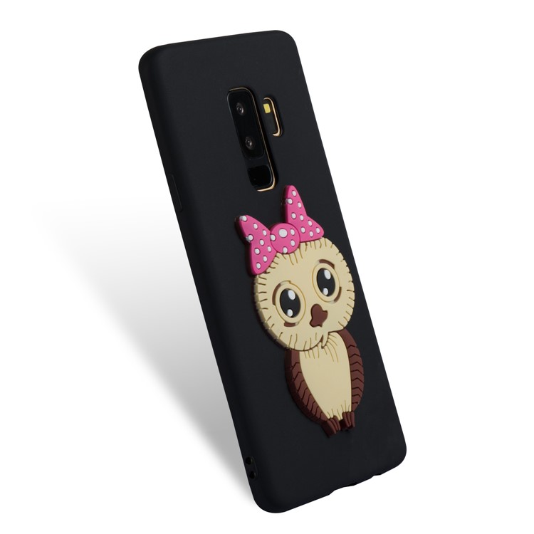 Cute 3D Female Owl Pattern TPU Soft Phone Case for Samsung Galaxy S9 Plus SM-G965 - Black-4