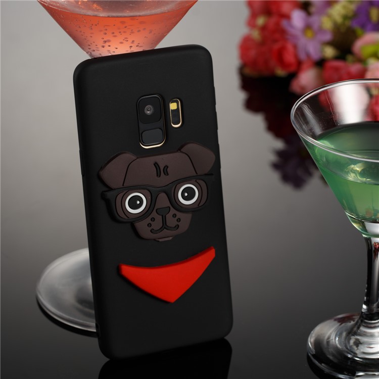 Cute 3D Puppy TPU Soft Back Case for Samsung Galaxy S9 SM-G960 - Black-4