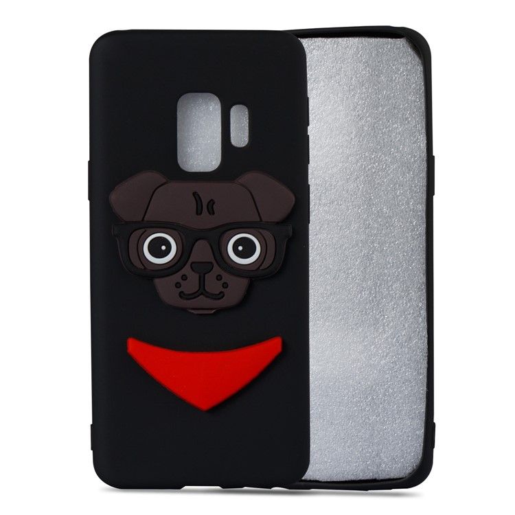 Cute 3D Puppy TPU Soft Back Case for Samsung Galaxy S9 SM-G960 - Black-5